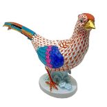 Herend Hungary Hand painted in polychrome porcelain sculpture of pheasant. Based on the brand. H cm