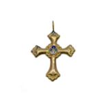 Cross in 12k red gold, nineteenth century, 8 g