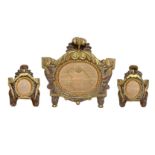 Triptych cartaglorie gilded and silvered wooden leafy, early nineteenth century. 45x49 cm, 30x23 cm