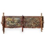 Anticent Sicilian cart painted wooden two scenes, the late nineteenth century, Sicily. H 48x125 cm.
