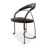 Armchair with iron sitting in velvet. H cm 77. Seat 44x50 cm.