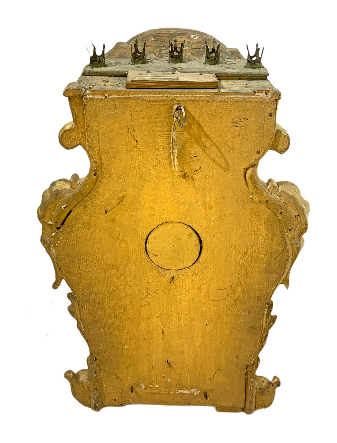 Tabernacle candleholder in leafy gilt wood, eighteenth century H 63 cm, 35x22 cm base - Image 5 of 6