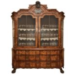Dutch crystal Cabinet, eighteenth century two upper glazed doors and six drawers at the base. Pale w