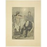 Felicien Rops Etching (Namur 1833-Essonnes 1898), titled "Entracte". 20x14 cm, in frame 39x31 cm