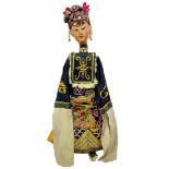 Eastern Puppet, China. Interchangeable Head terracotta and wooden structure. H about 50 cm.