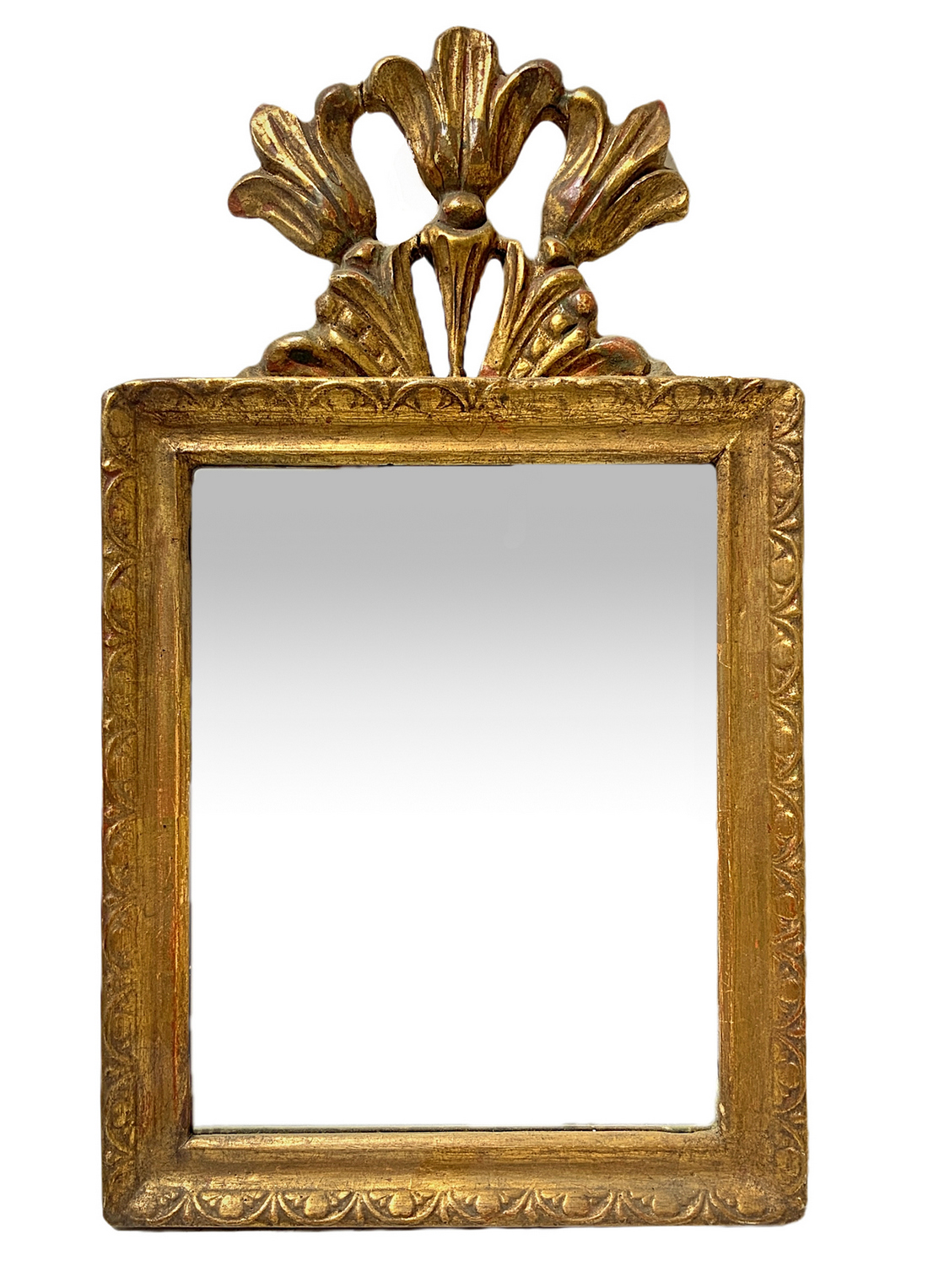 Small mirror with gilded wood molding, nineteenth century. Cm 46x26,5