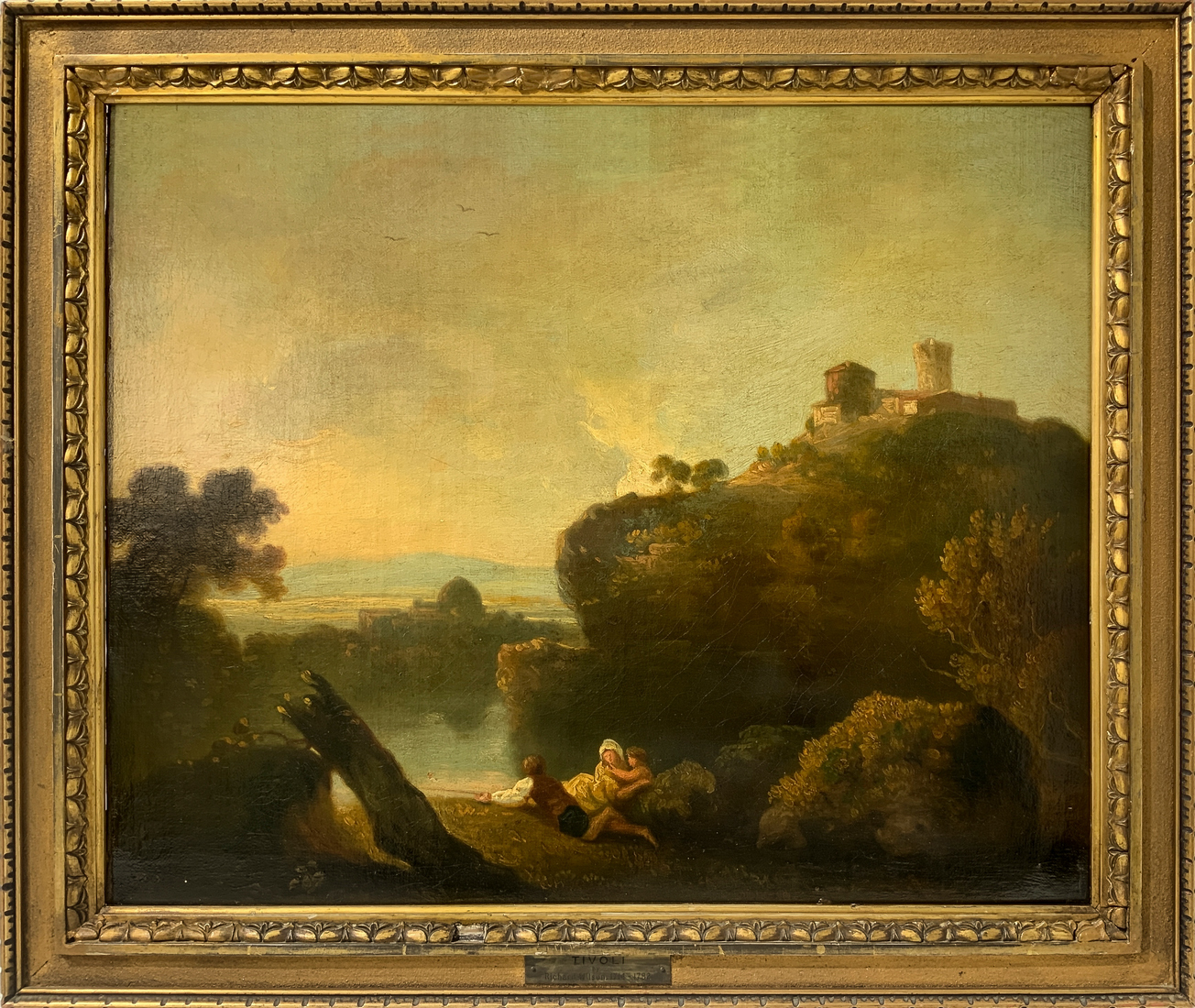 Oil paintinging on canvas depicting Tivoli, allegedly by Richard Wilson (1714-1782). Cm 44x53 in fra - Image 2 of 6