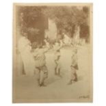 Gaetano D'Agata (1883-1949), photos depicting children dancing with flute player. Signed on the fron