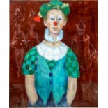 Max Dissar (1908-1993), Oil paintinging on canvas "Clown Zani", signed on the lower left corner and