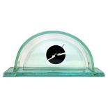 Clock curved glass green Nile. Length cm 40x19,7. Cm 27x11. Small chipping to the back