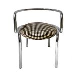 Italian Production at Poltronova style. Group of four chairs with tubular structure bent metal and c