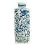 Small bottle, China. Decorated in shades of white and light blue. H cm 13 cm base 5