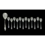 Ice cream set, flatware silver, composed of a large shovel and n .12 palette ice cream (250 gr)