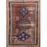 Stepping Kasak, late nineteenth century, the South Western Caucasus. Wool on wool. Cm 178x240. Lacer