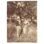 Wilhelm von Gloeden (1856-1931), albumin photos depicting pair of characters in an olive grove in Ta