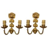 Pair of sconces gilt wood with gold metal arms, Sicily, early nineteenth century. H 22x19 cm