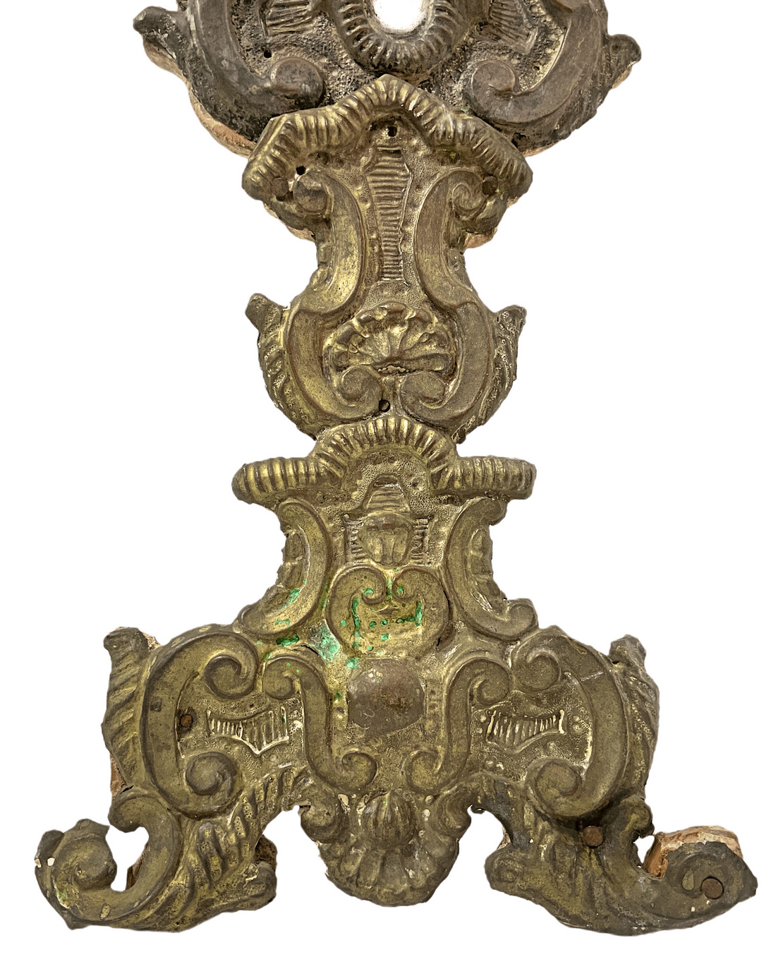Monstrance in wood, covered with embossed brass relief, nineteenth century. H 44 cm. - Image 3 of 4