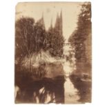 Wilhelm von Gloeden (1856-1931), vintage photo print on salted paper depicting "Villa Tasca Palermo"