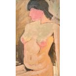 Oil painting on panel depicting nude woman. 20-30s. In contemporary frame. 26,5x15 cm, in frame 34x2