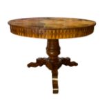 Elegant Round center table with inlaid floor and leaps subgrade, Sicilian manufacture, half of ninet