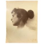 Wilhelm von Gloeden (1856-1931), albumin photos depicting the girl's face in profile. Numbered on th