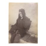 Wilhelm von Gloeden (1856-1931), albumin photos depicting young guy sitting. Numbered 317 and hallma