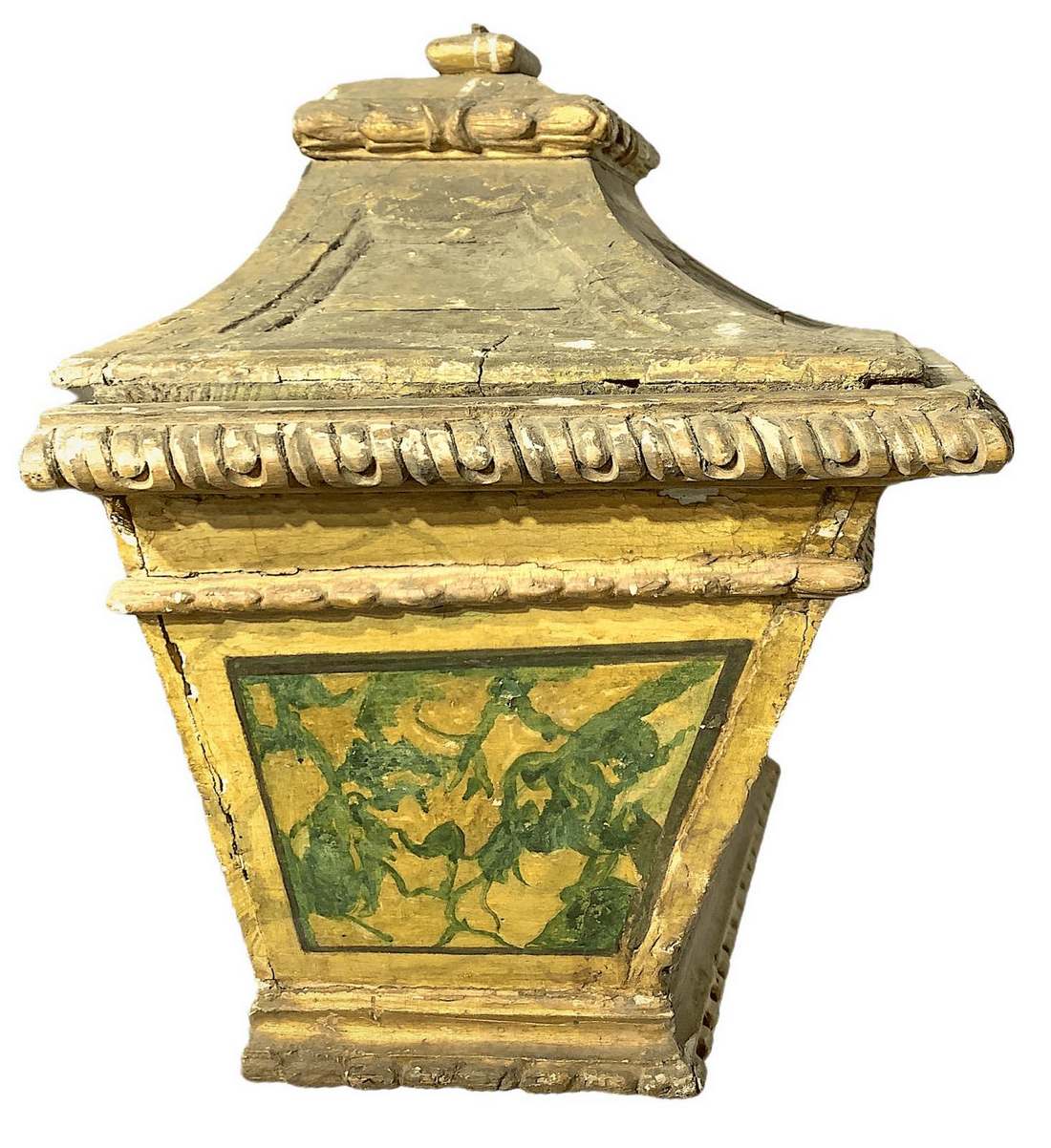 Tabernacle for liturgical objects, polychrome wood lacquered faux marble, seventeenth century. H 55 - Image 6 of 7