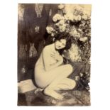 Guglielmo Pluschow (1852-1930), albumin photos depicting nude woman. hallmarked on the back Guglielm