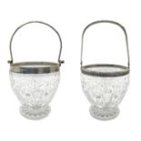 Pair of crystal ice buckets. H 12 cm diameter 12 cm