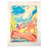 Sassu, etching, aquatint and lithograph in 13 colors, "Eion The goddess of the beach", 2/125, signed