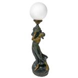 Lamp with casting sculpture depicting Liberty costume, early twentieth century. H 70 cm