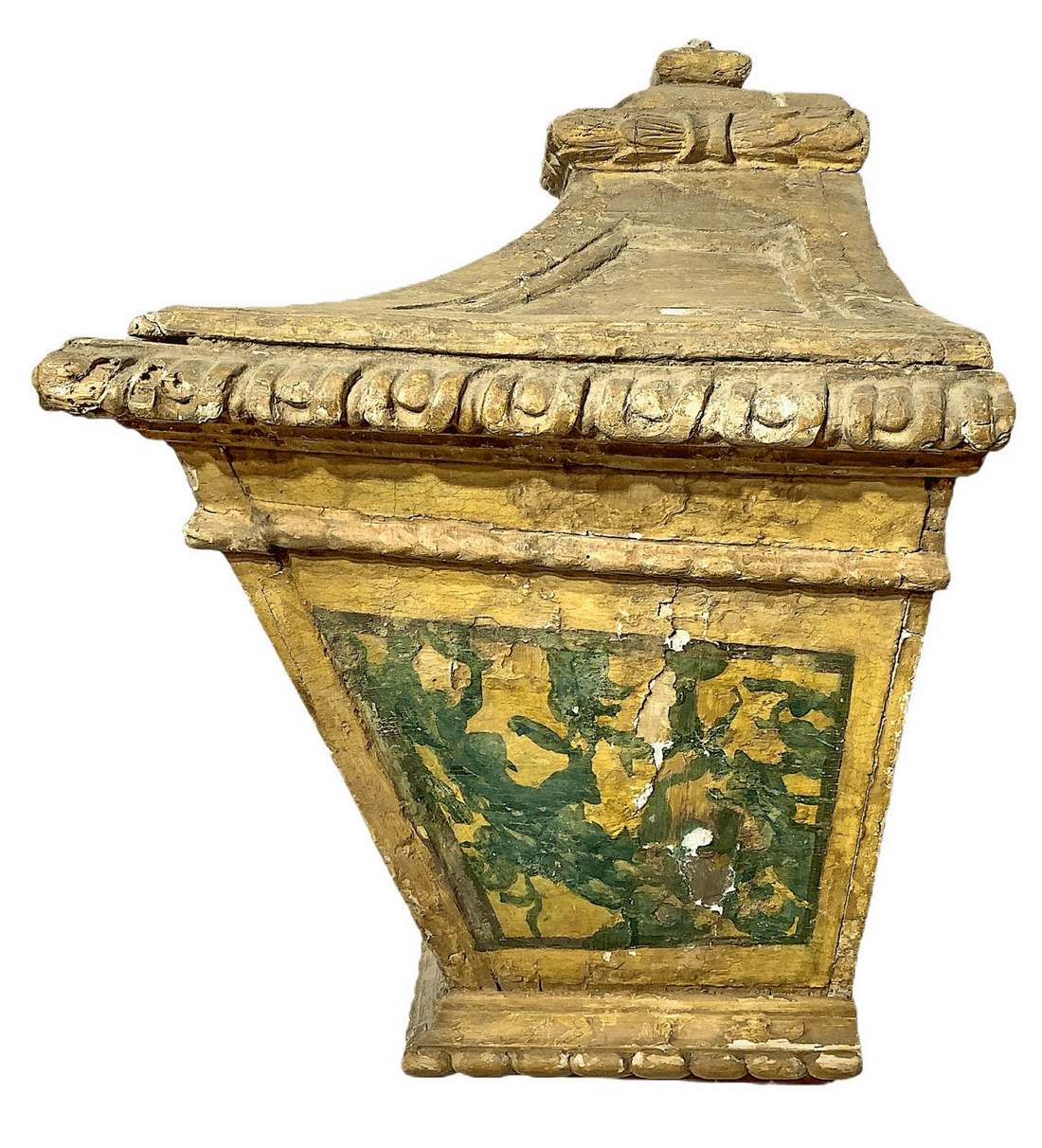 Tabernacle for liturgical objects, polychrome wood lacquered faux marble, seventeenth century. H 55 - Image 4 of 7