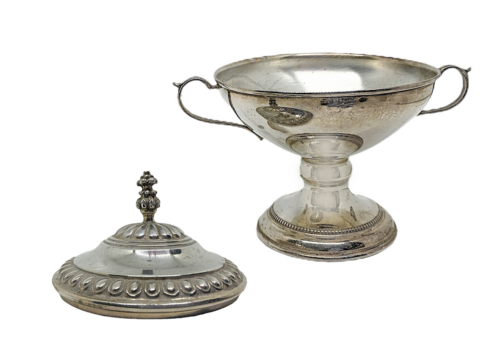 Small sugar bowl in the neoclassical style, silver 800. Gr 173.8 - Image 4 of 5