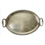 Silver oval 800, the early twentieth century. With handles. Gr 1970 Cm 57x37