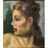 G.Vinci, Oil painting on cardboard depicting woman, twentieth century. 26X25 Cm. Signature on the ba