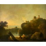Oil paintinging on canvas depicting Tivoli, allegedly by Richard Wilson (1714-1782). Cm 44x53 in fra