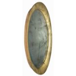 Aldo Tura. 50s. Mirror with wooden frame covered in parchment, Wear and tear. . 51x30 cm