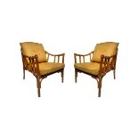 Two rattan armchairs, 20th century. H cm 67 x 70 H cm 67 x 70