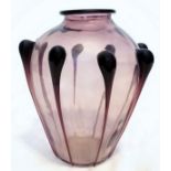 Mazzega, design Studio Mazzega. 50s. Murano glass jar in light purple shades. and applications in th