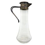 Glass carafe and pewter cap. H 29.5 cm