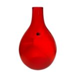 Carlo Moretti, blown glass vase of globular shape in ruby ??red shades, Murano. H cm 26. H 26 cm