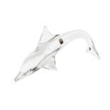 Daum, dolphin in transparent and clear crystal. Signed Daum France, 20th century. H cm 24 x 48