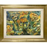 Oil painting on Masonite depicting ""floral composition"". Signed on the bottom left Consoli. 48x68