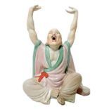 Chinese polychrome porcelain statue. H 24 cm