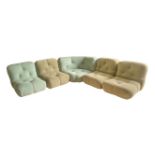Italian production, 1p. Modular sofa consisting of four single modules plus an angle. 1970s, wooden