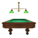 Billiards for carambola, walnut wood structure. Fine XIX, early 20th century, equipped with two-ligh