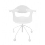 Production Driade, plastic chair Leaf model, design Ross Lovegrove. Italy, chair with white plastic