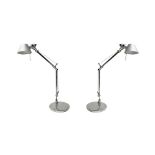 N.2 Table lamps Model Tolomeo Production Artemide. Italy, anodized aluminum structure, chromed metal