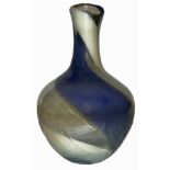 Danish production. 70's. Vase in blown glass with decoration in blue shades. H 30 cm, diameter 20 c
