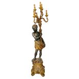 Great wooden ground chandelier depicting Moro. 6-light candlestick. H 175